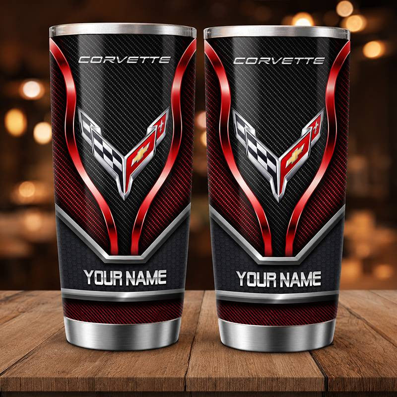 Personalized Corvette Sports Car Tumbler