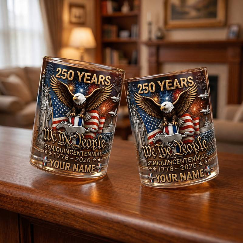 Personalized Mustang Muscle Car Whiskey Glass