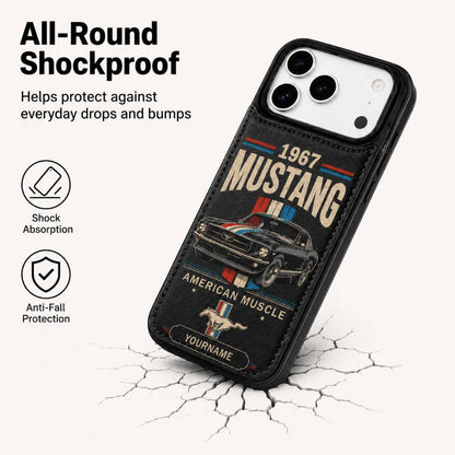 1967 Mustang Personalized Leather Wallet Phone Case