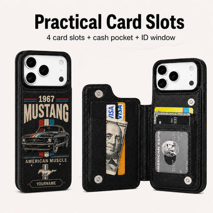 1967 Mustang Personalized Leather Wallet Phone Case