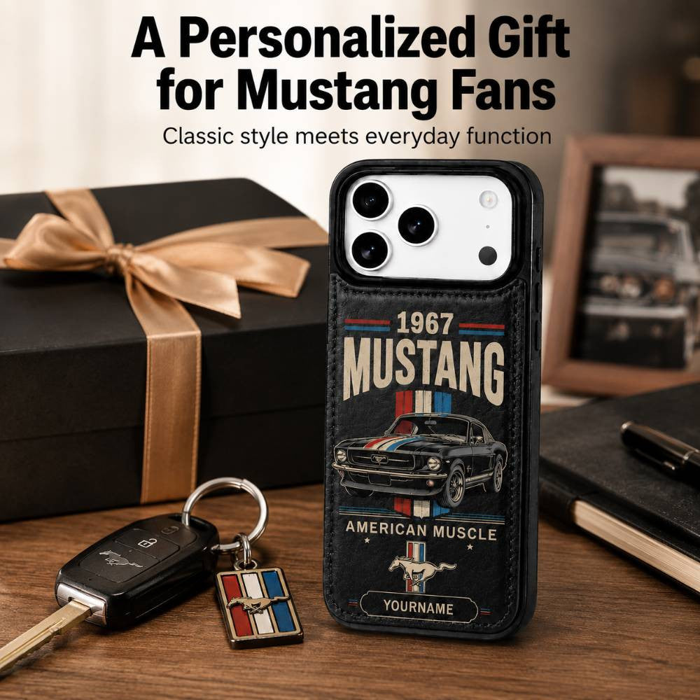 1967 Mustang Personalized Leather Wallet Phone Case