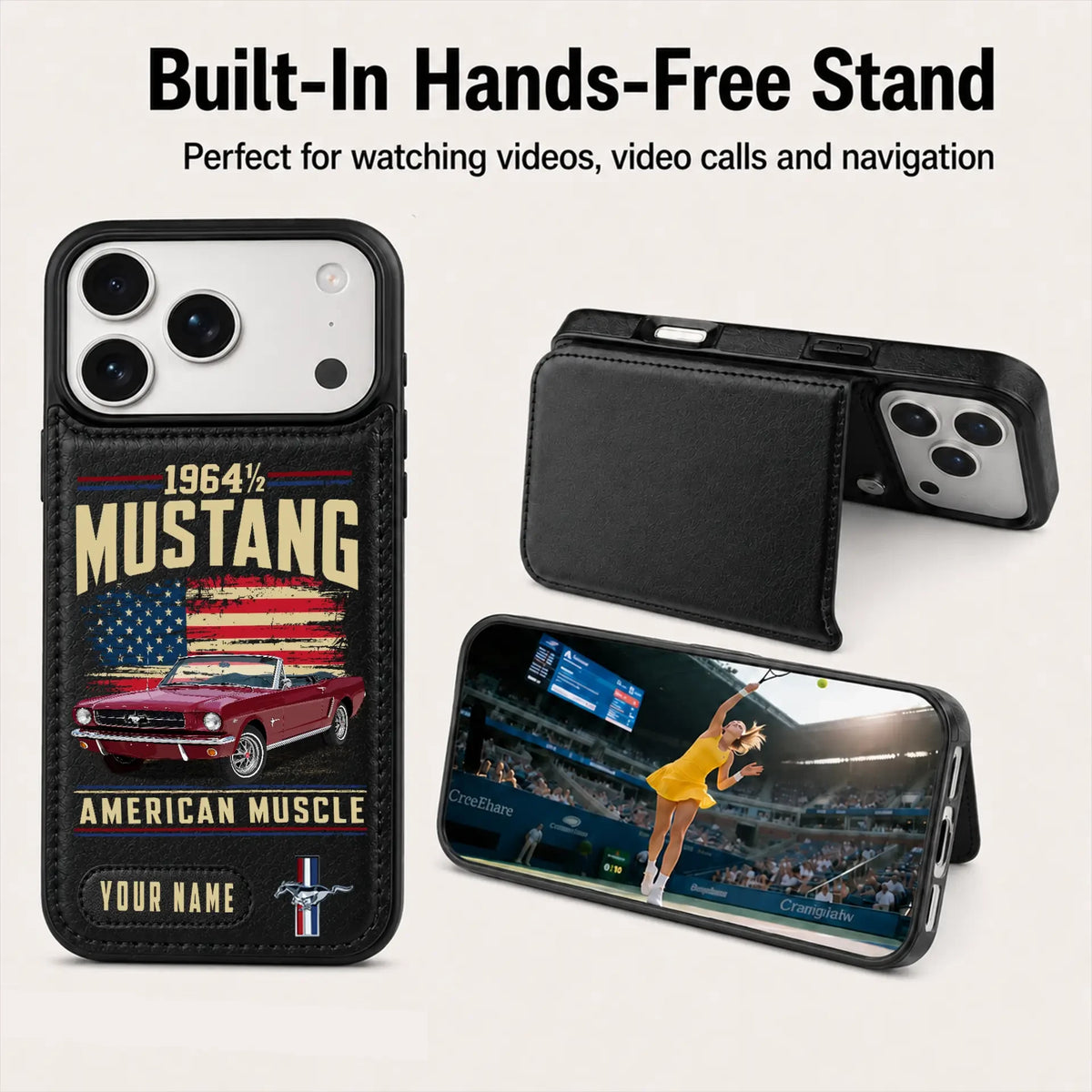1964 Mustang Personalized Leather Wallet Phone Case