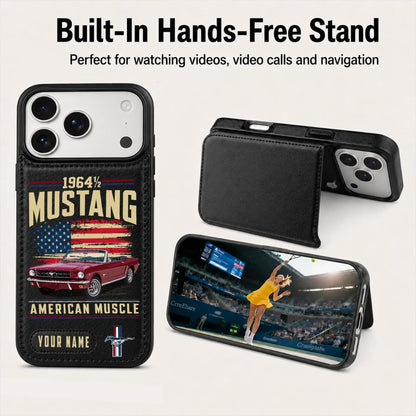 1964 Mustang Personalized Leather Wallet Phone Case