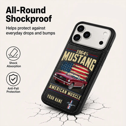 1964 Mustang Personalized Leather Wallet Phone Case