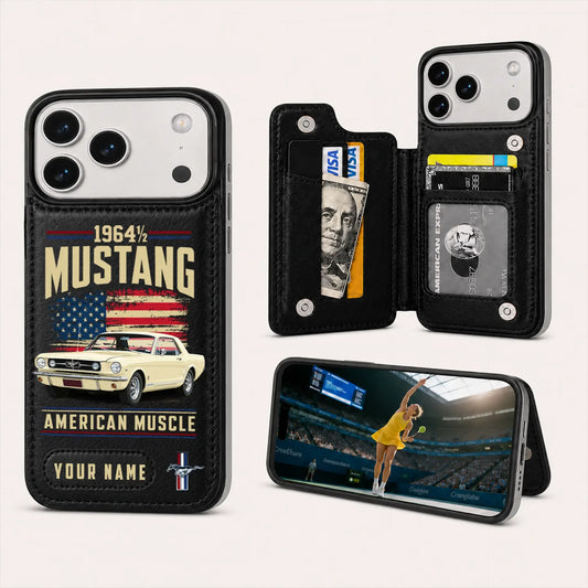 1964 Mustang Personalized Leather Wallet Phone Case