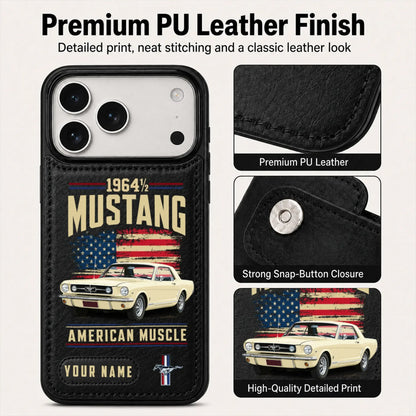 1964 Mustang Personalized Leather Wallet Phone Case