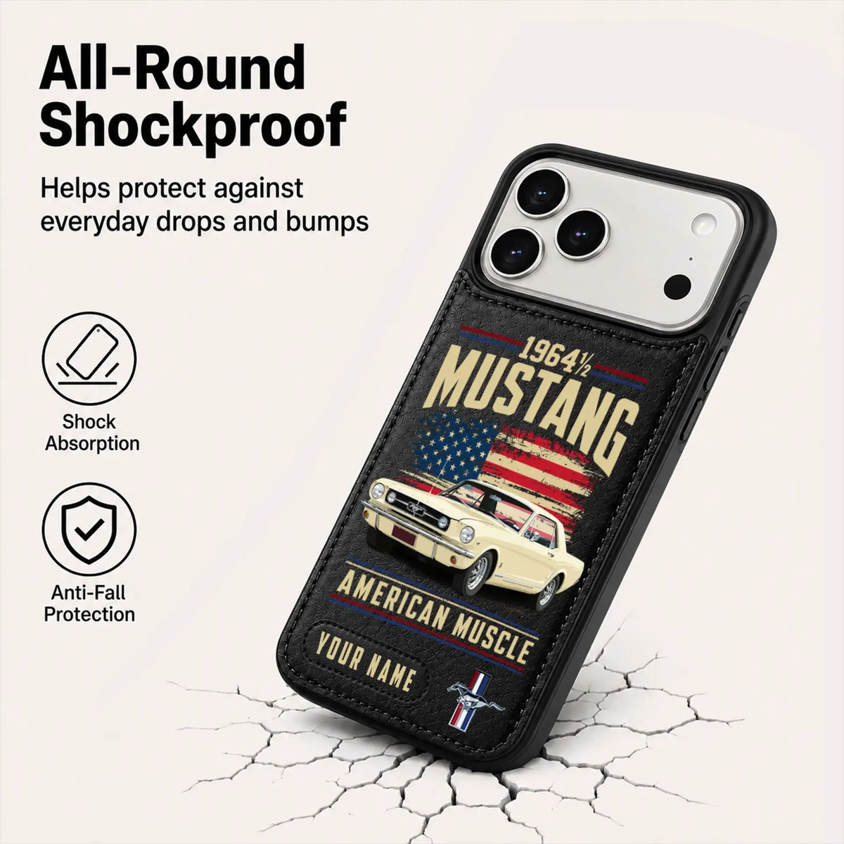 1964 Mustang Personalized Leather Wallet Phone Case