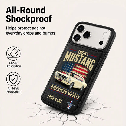 1964 Mustang Personalized Leather Wallet Phone Case