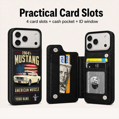 1964 Mustang Personalized Leather Wallet Phone Case