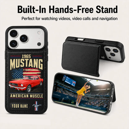 1965 Mustang Personalized Leather Wallet Phone Case
