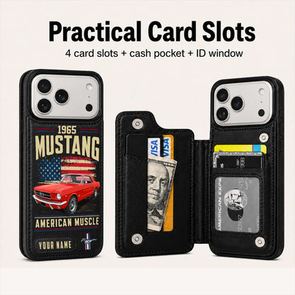 1965 Mustang Personalized Leather Wallet Phone Case