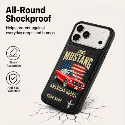 1965 Mustang Personalized Leather Wallet Phone Case