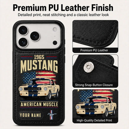 1965 Mustang Personalized Leather Wallet Phone Case