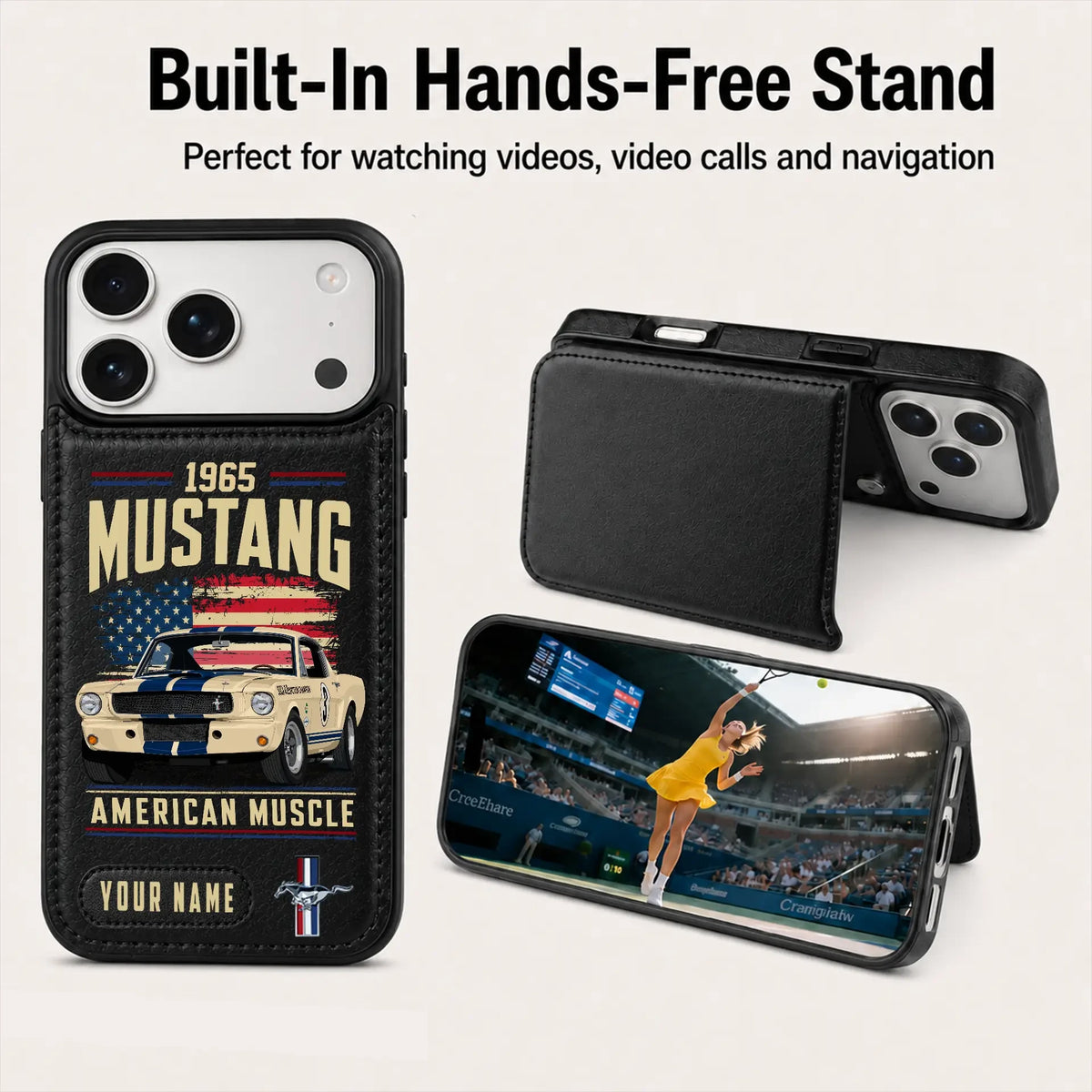 1965 Mustang Personalized Leather Wallet Phone Case