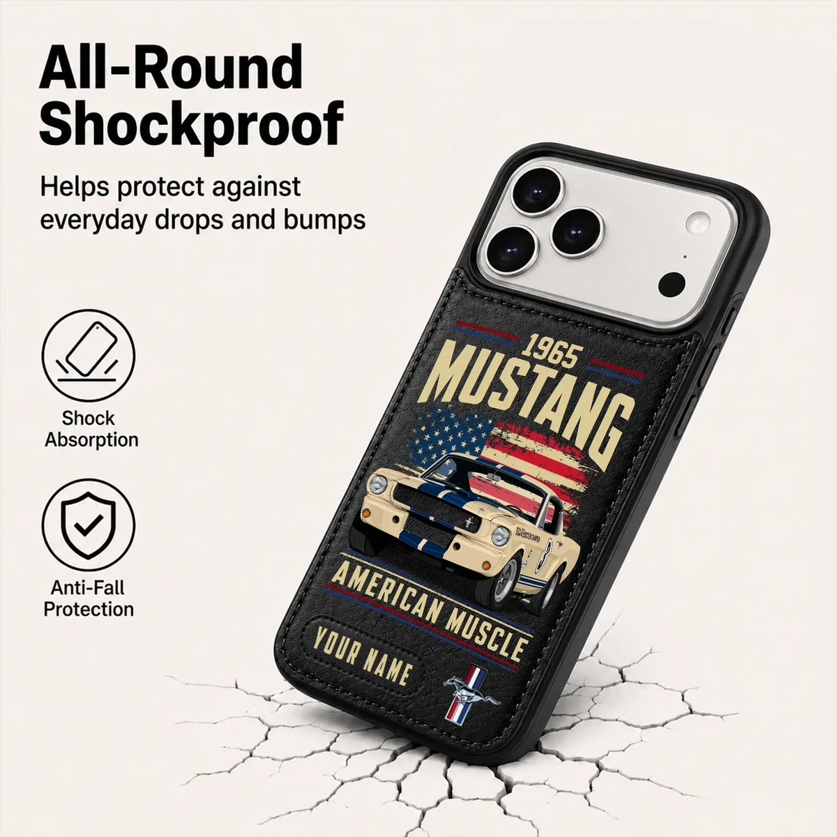 1965 Mustang Personalized Leather Wallet Phone Case