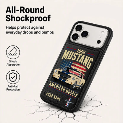1965 Mustang Personalized Leather Wallet Phone Case