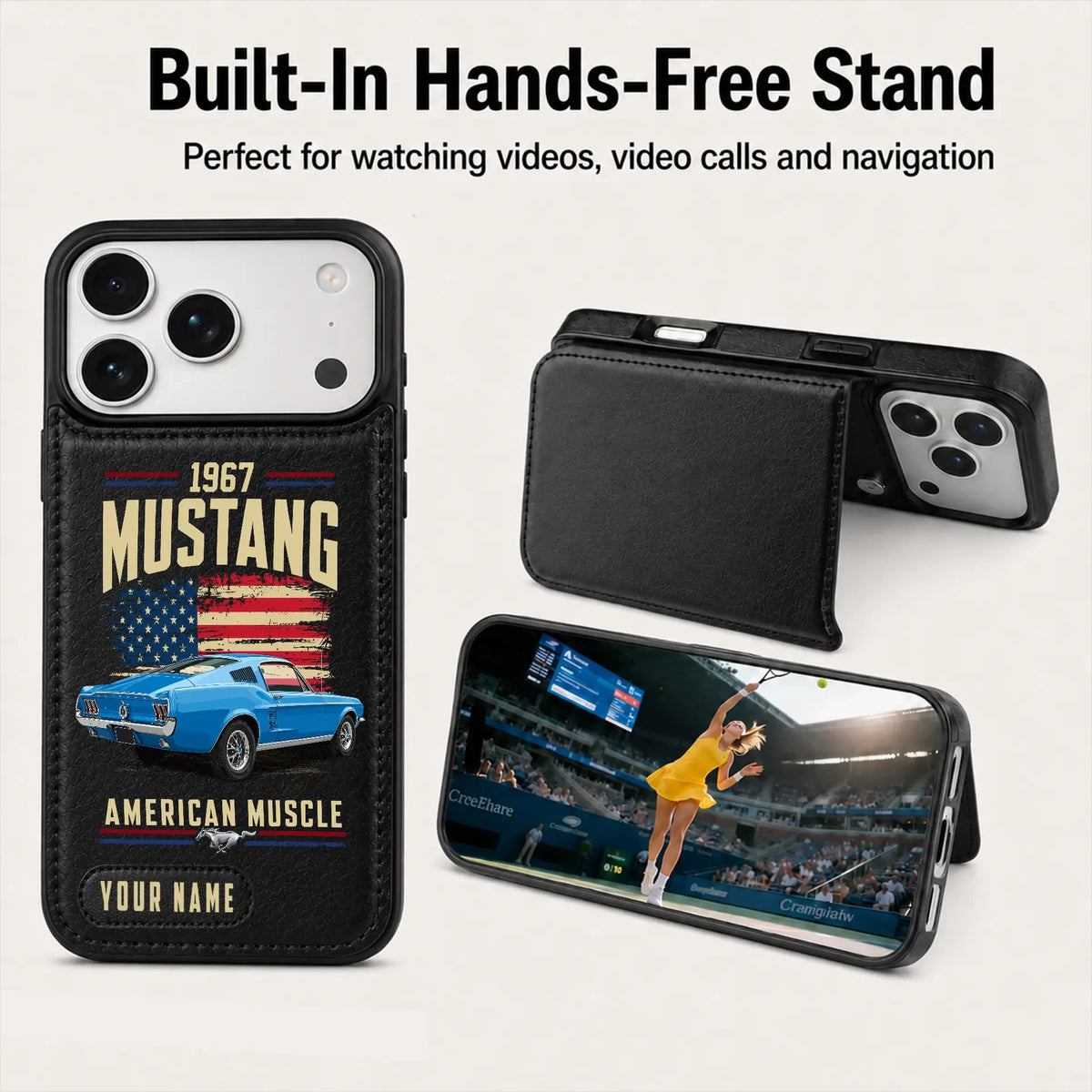 1967 Mustang Personalized Leather Wallet Phone Case