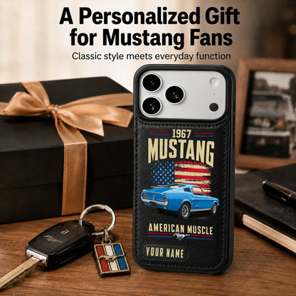 1967 Mustang Personalized Leather Wallet Phone Case