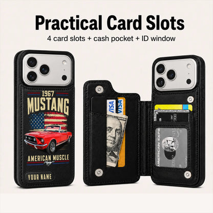 1967 Mustang Personalized Leather Wallet Phone Case