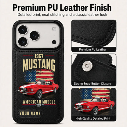 1967 Mustang Personalized Leather Wallet Phone Case