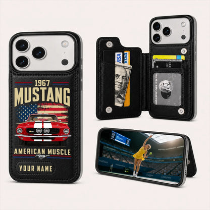 1967 Mustang Personalized Leather Wallet Phone Case