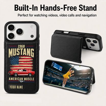 1968 Mustang Personalized Leather Wallet Phone Case