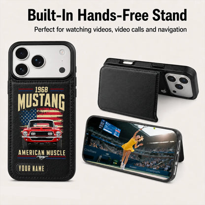 1968 Mustang Personalized Leather Wallet Phone Case
