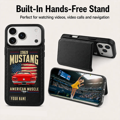 1969 Mustang Personalized Leather Wallet Phone Case