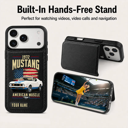 1972 Mustang Personalized Leather Wallet Phone Case