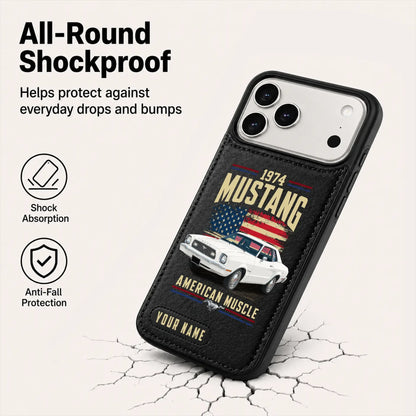 1974 Mustang Personalized Leather Wallet Phone Case