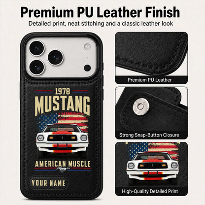 1978 Mustang Personalized Leather Wallet Phone Case