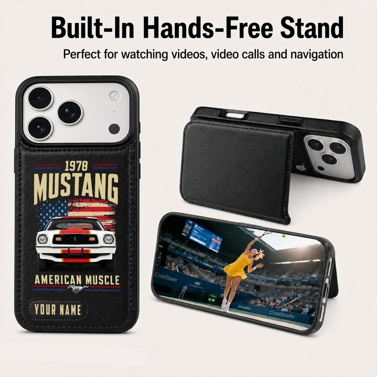 1978 Mustang Personalized Leather Wallet Phone Case