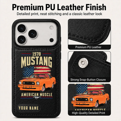 1978 Mustang Personalized Leather Wallet Phone Case