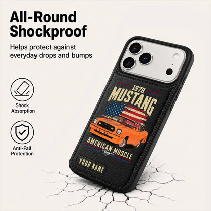 1978 Mustang Personalized Leather Wallet Phone Case