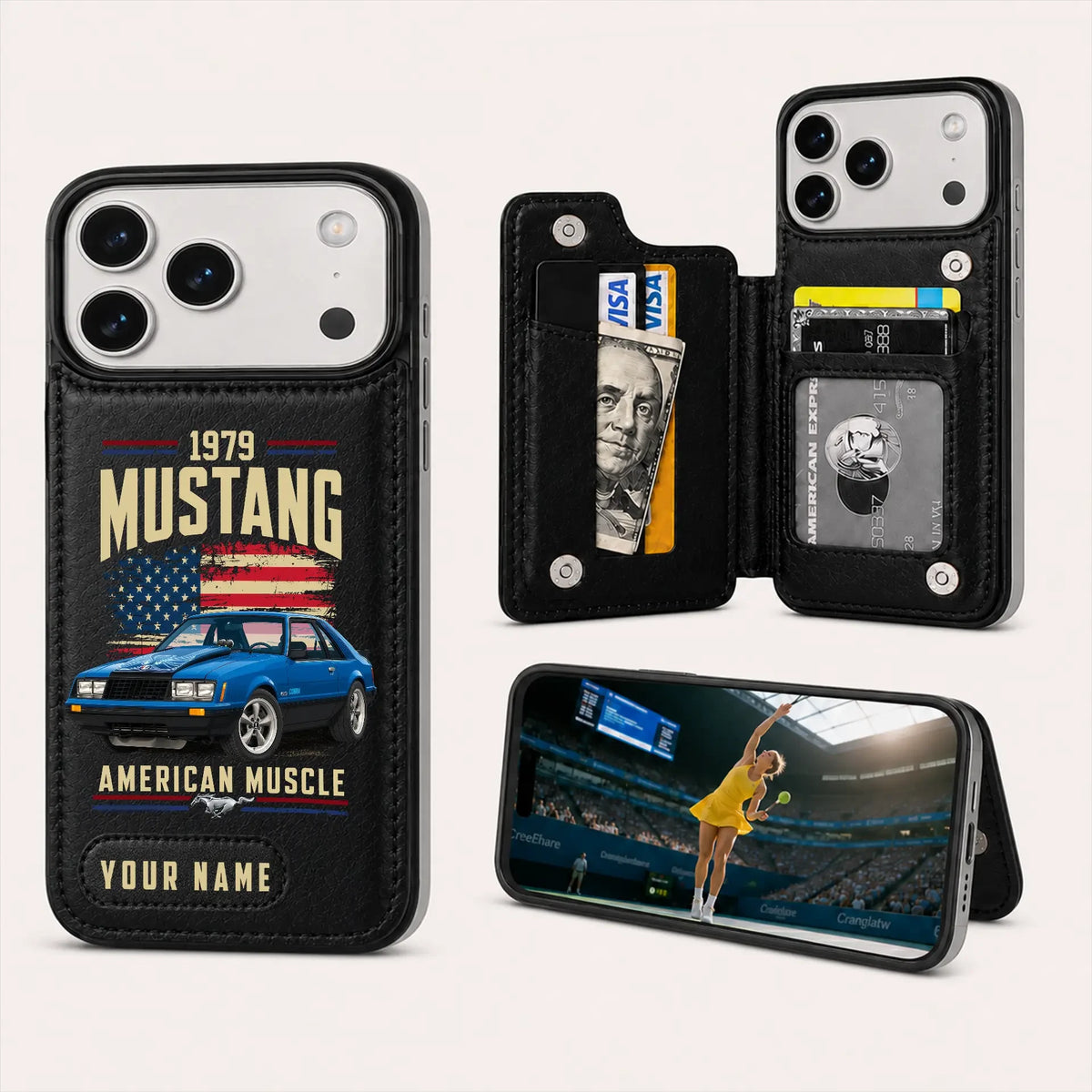 1979 Mustang Personalized Leather Wallet Phone Case