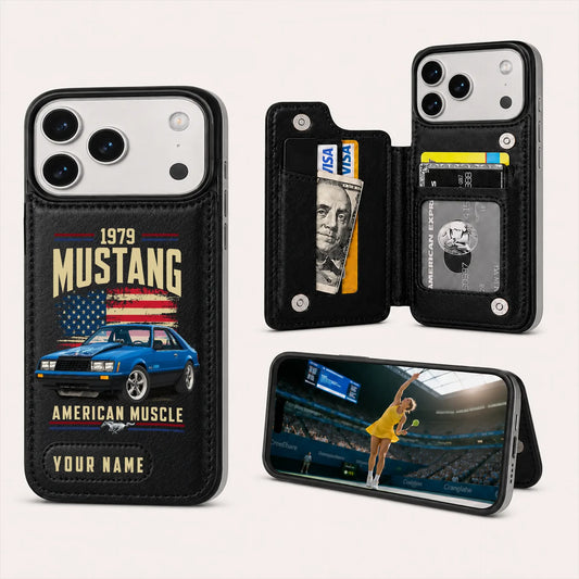 1979 Mustang Personalized Leather Wallet Phone Case