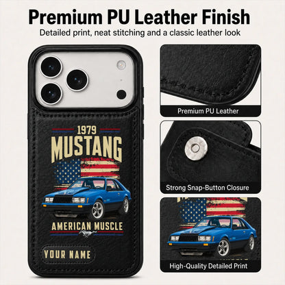 1979 Mustang Personalized Leather Wallet Phone Case