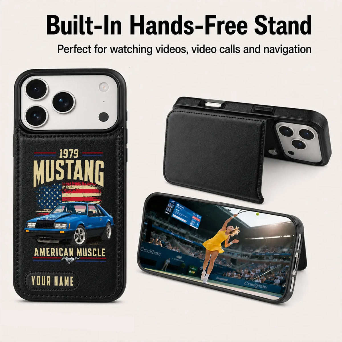 1979 Mustang Personalized Leather Wallet Phone Case