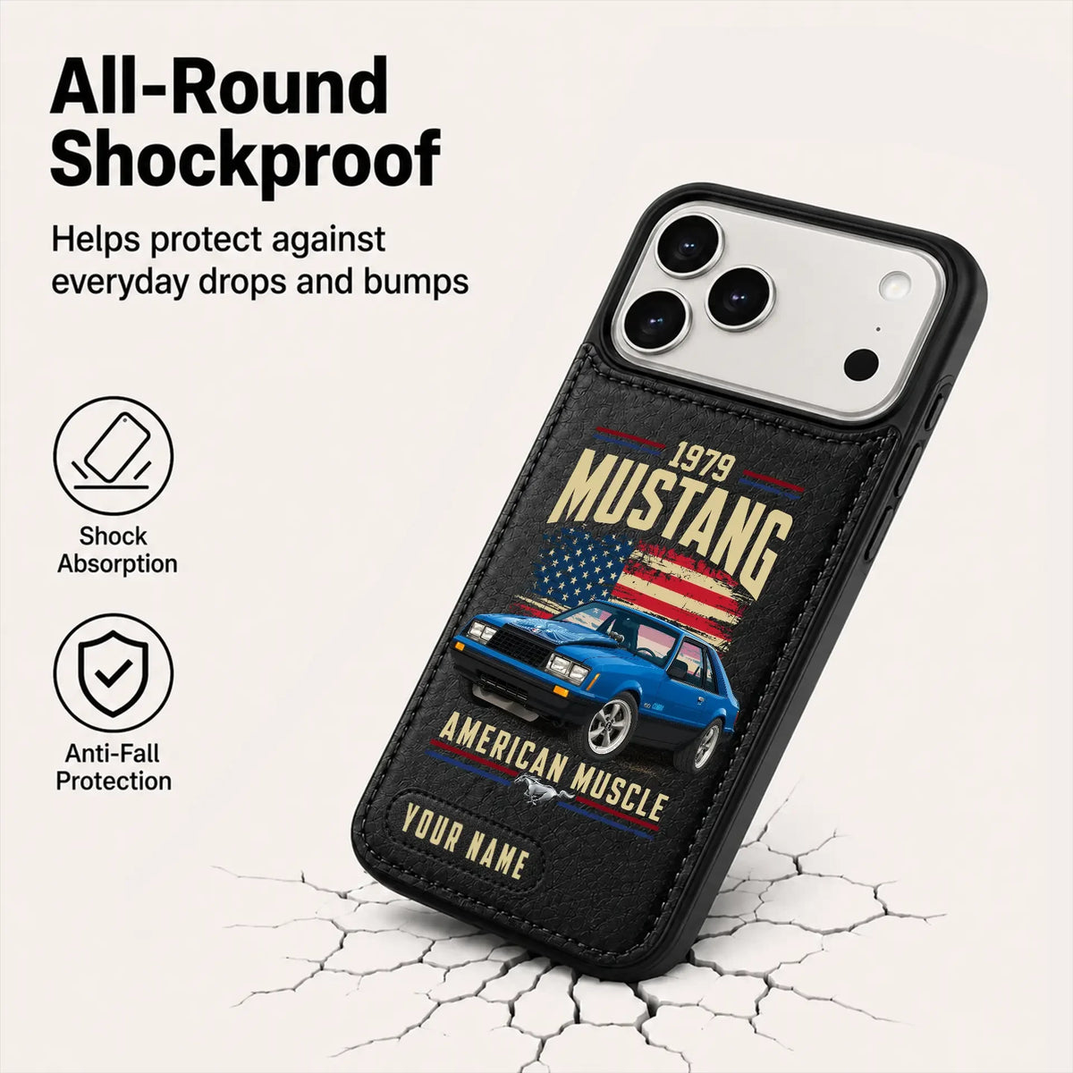 1979 Mustang Personalized Leather Wallet Phone Case