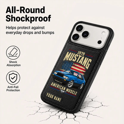 1979 Mustang Personalized Leather Wallet Phone Case