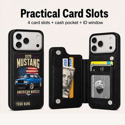 1979 Mustang Personalized Leather Wallet Phone Case