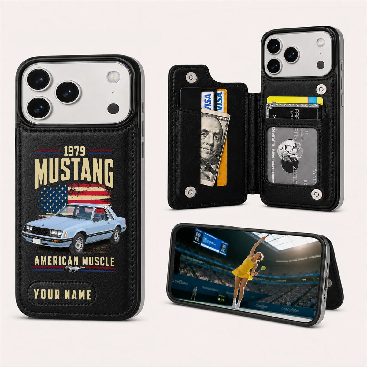 1979 Mustang Personalized Leather Wallet Phone Case