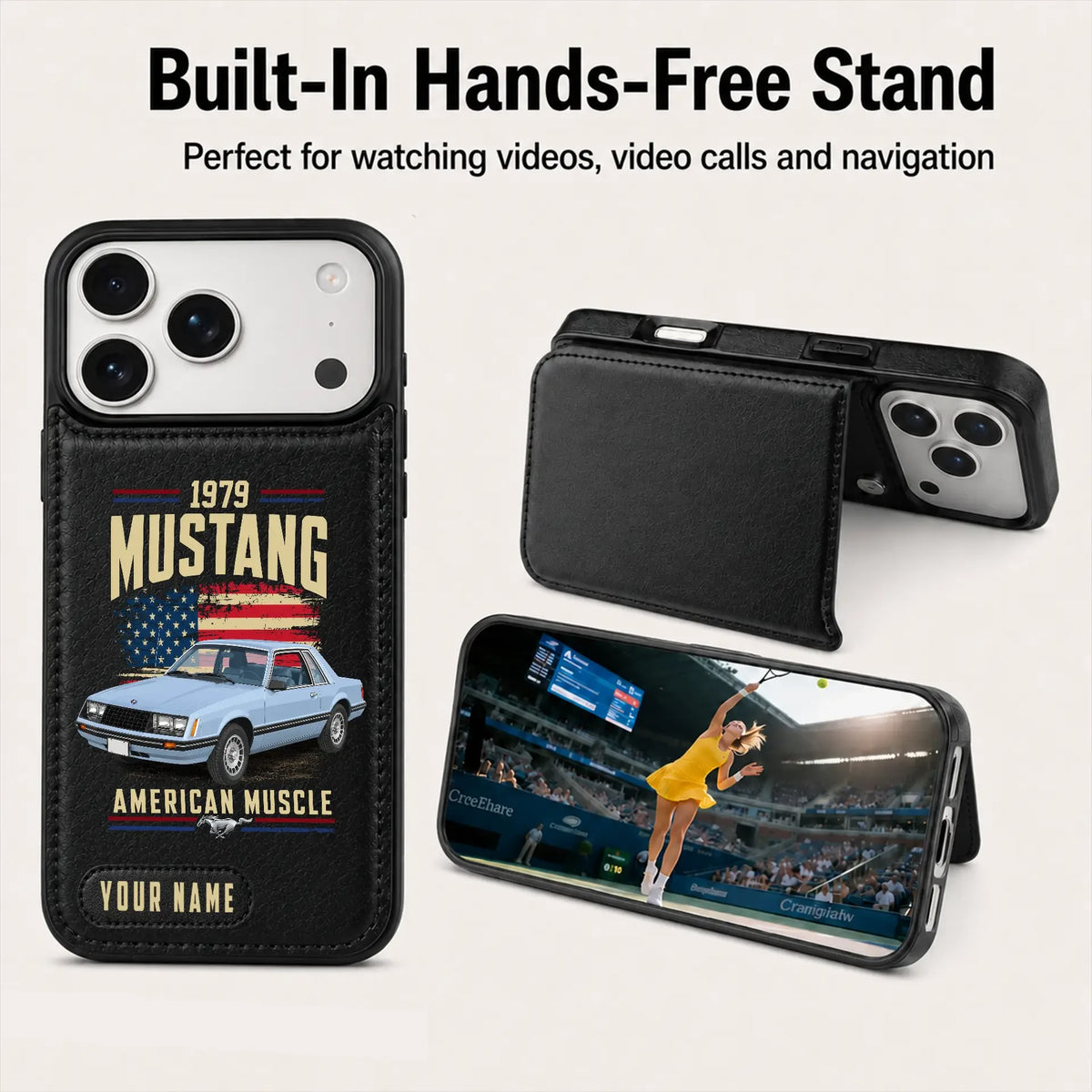 1979 Mustang Personalized Leather Wallet Phone Case