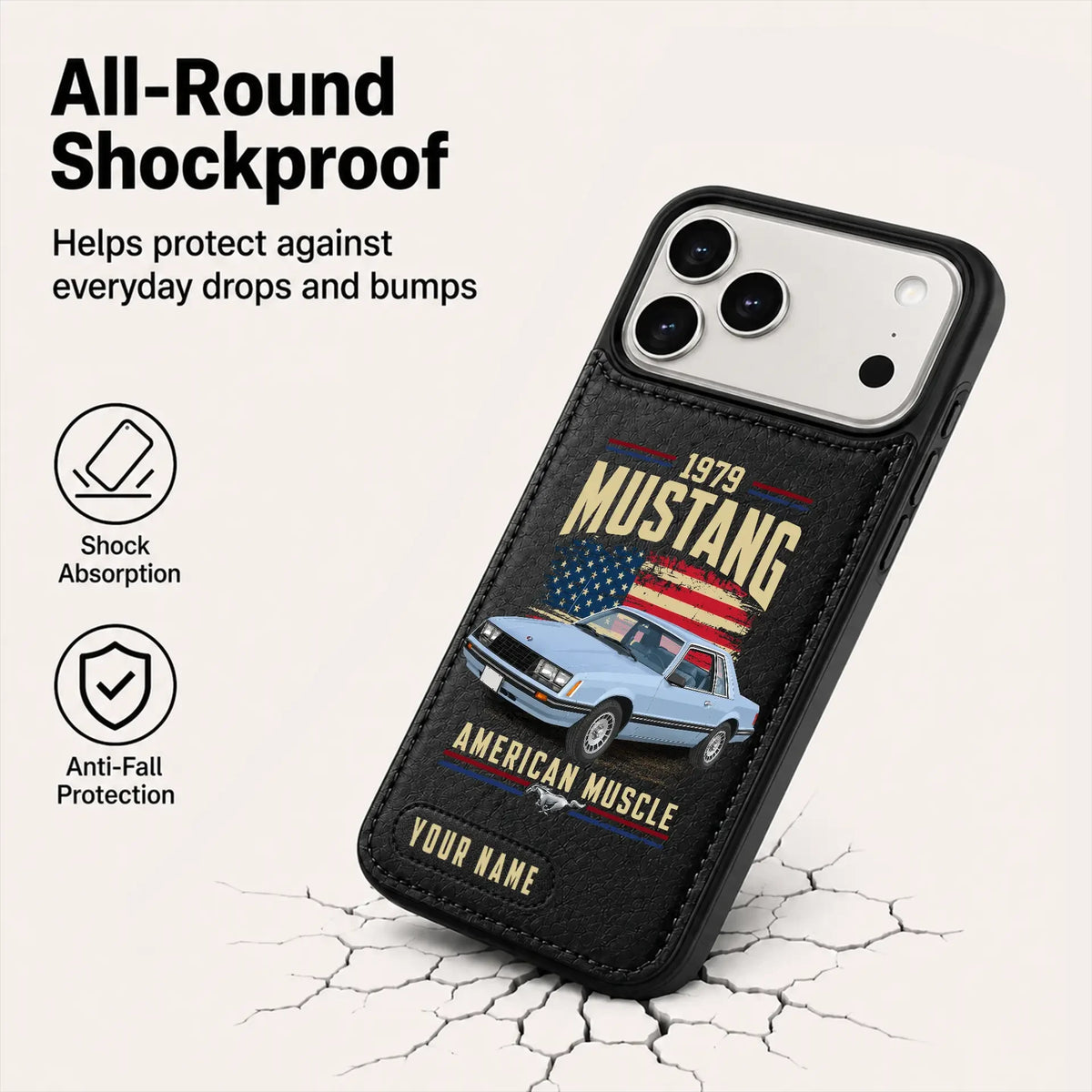1979 Mustang Personalized Leather Wallet Phone Case