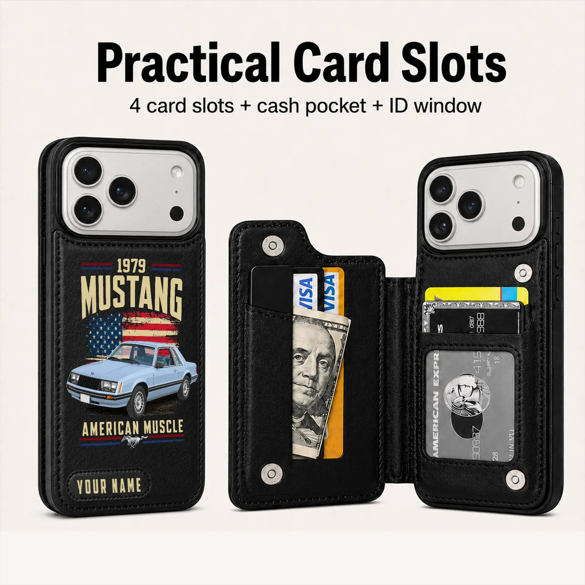 1979 Mustang Personalized Leather Wallet Phone Case