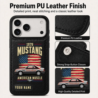 1979 Mustang Personalized Leather Wallet Phone Case