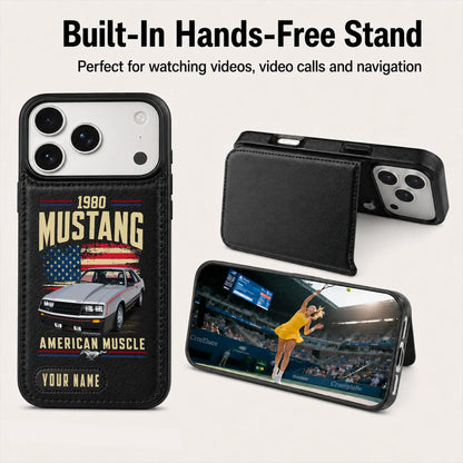 1980 Mustang Personalized Leather Wallet Phone Case