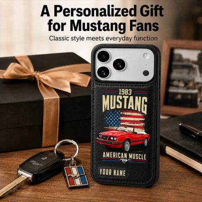 1983 Mustang Personalized Leather Wallet Phone Case
