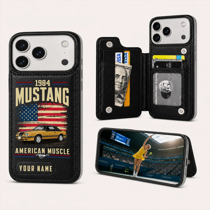 1984 Mustang Personalized Leather Wallet Phone Case