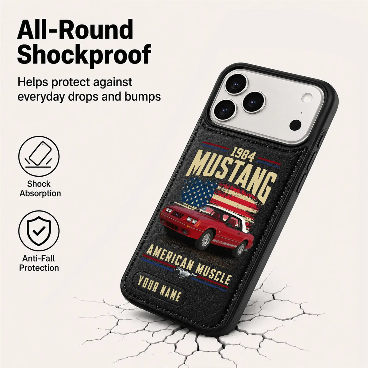 1984 Mustang Personalized Leather Wallet Phone Case
